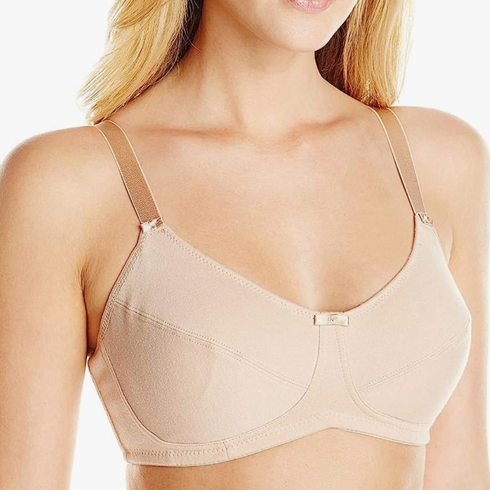 Amoena Ruth Cotton Wire-Free Bra, Nude, 40AA